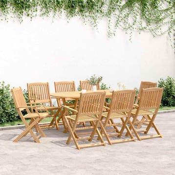 vidaXL 9-delige Tuinset massief acaciahout, Verzenden, Tuinset