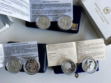 Italie, Saint-Marin. 5 Euro / 10 Euro 2002/2003 (6 coins)