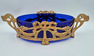 Tafelmiddenstuk - Glas, Verguld - Feest Art Nouveau