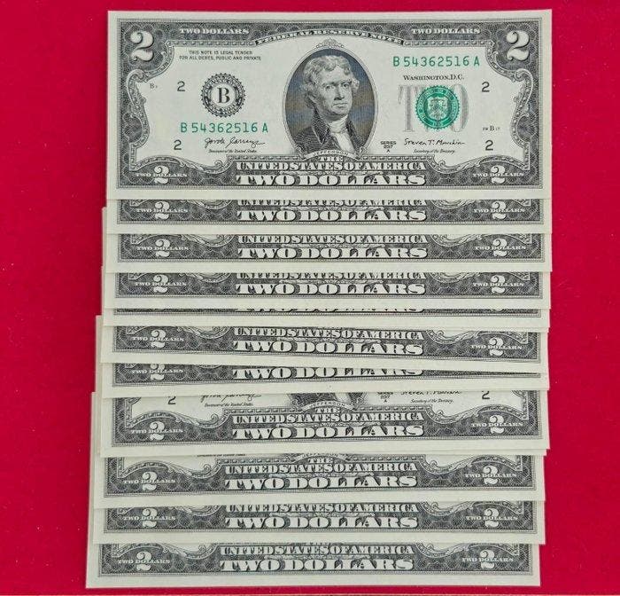 Verenigde Staten van Amerika. - 15 x 2 Dollars 2017 A -, Timbres & Monnaies, Billets de banque | Europe | Billets non-euro