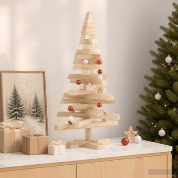 vidaXL Houten kerstboom KOTKA 60 cm Massief grenenhout, Diversen, Verzenden, Nieuw