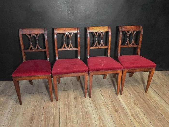 Chaise (4) - Bois, Textile, Antiek en Kunst, Antiek | Overige Antiek