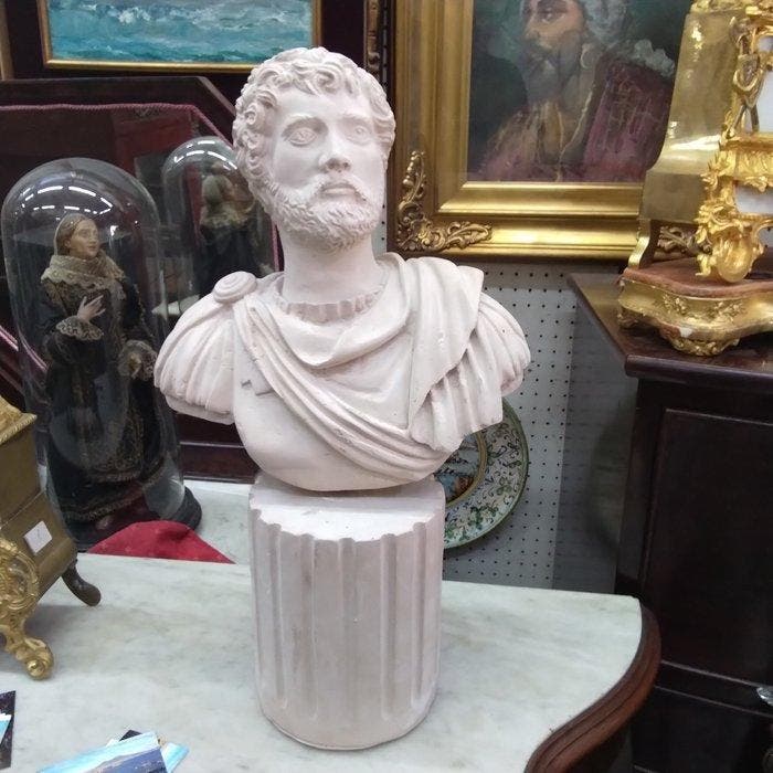 Beeld, Marco Aurelio - 50 cm - Gips, Antiquités & Art, Antiquités | Céramique & Poterie