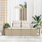 vidaXL Tuin Sofa met kussen Beige 184 x 62 x 69 cm poly, Verzenden, Nieuw