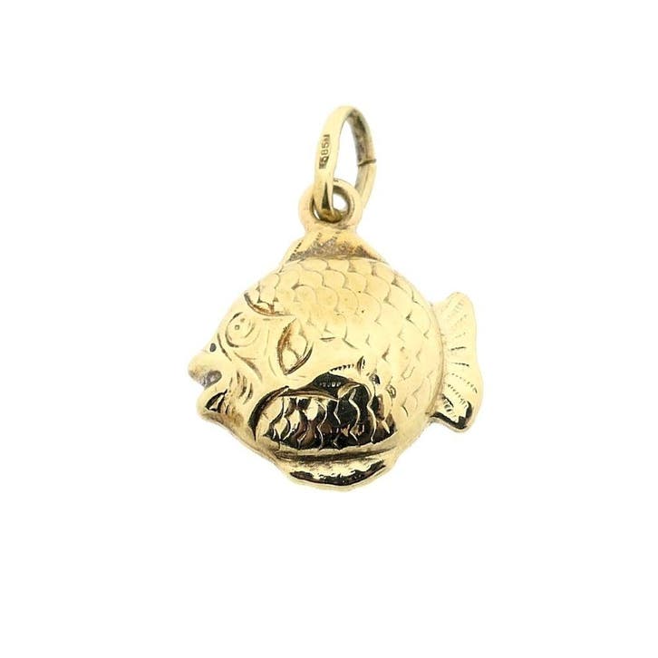 Gouden hanger van een vis (Hanger of bedel), Bijoux, Sacs & Beauté, Bracelets à breloques, Enlèvement ou Envoi