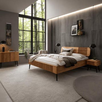 Van Schaik Milano Massief Eiken Bed - 180 x 200, Nieuw