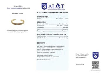 Sans prix de réserve - Bracelet Argent - Grenat, Topaze –