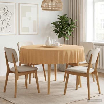 vidaXL Tafelkleed 5 st Rond Beige Ø 140 cm, Verzenden, Nieuw