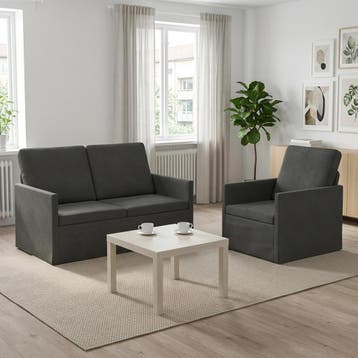 vidaXL bank / zetelstel 2 pcs Donkergrijs Corduroy stof, Verzenden, Nieuw