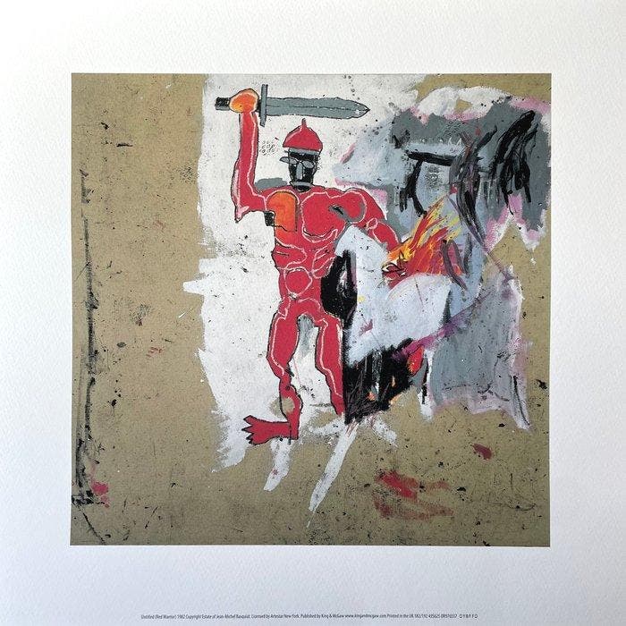 Jean-Michel Basquiat (1960-1988) - Untitled (Red Warrior) -, Antiquités & Art, Art | Dessins & Photographie