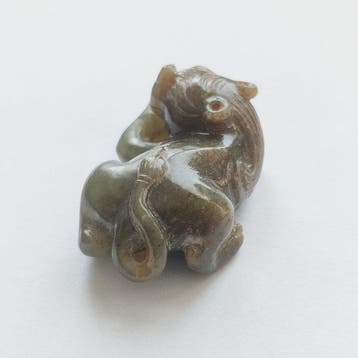 Oud-Chinees Harde steen (jade?) Rustende Tijger Ornamentale