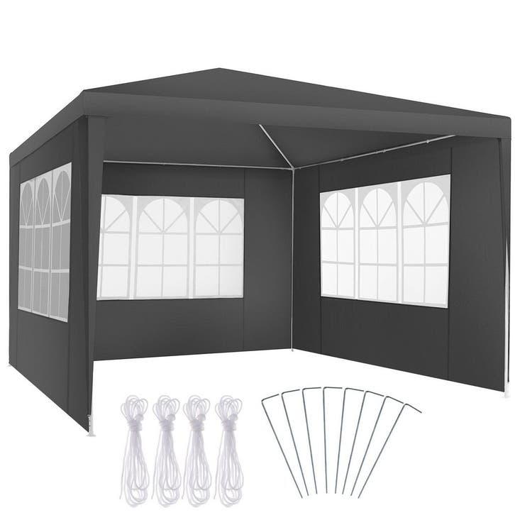 tectake Paviljoen Barinas met 3 zijdelen, waterdicht, 3x3m -, Jardin & Terrasse, Tonnelles, Envoi