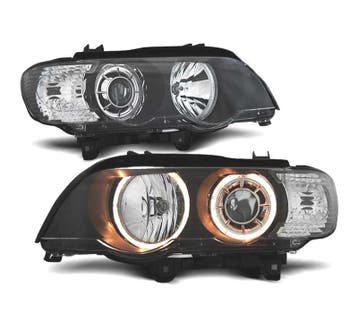 PHARES BMW X5 E53 99-03 ANGEL EYES FOND NOIR, Verzenden, Neuf