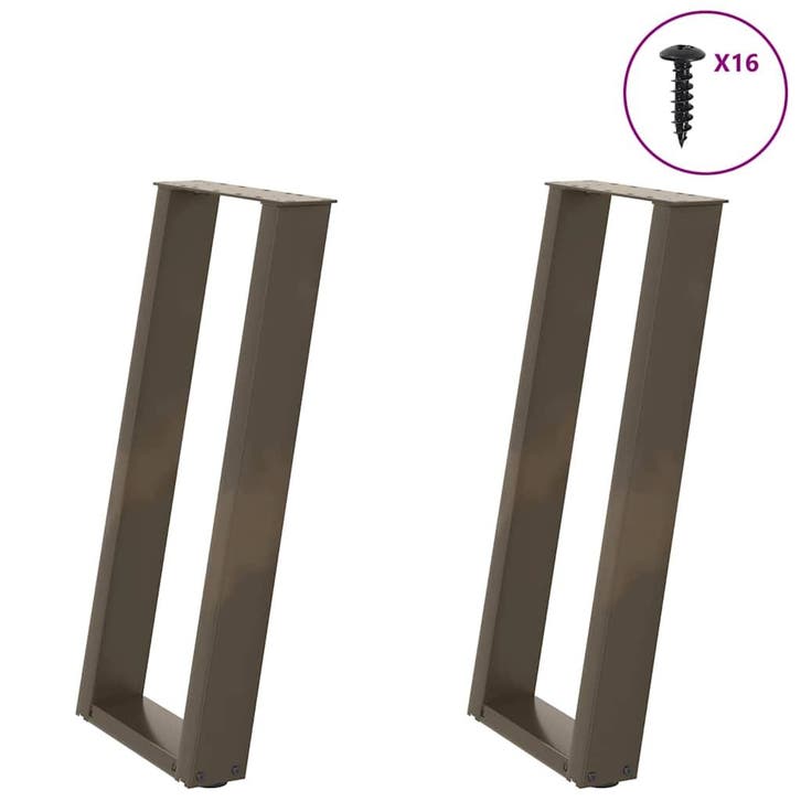 vidaXL Console tafelpoten 2st U-vormig 38x(72-73)cm staal, Maison & Meubles, Pièces pour table, Envoi