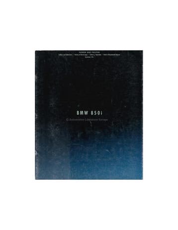 1990 BMW 8 SERIE KLEUREN EN BEKLEDING BROCHURE, Nieuw