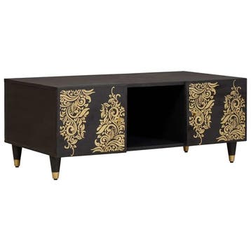 vidaXL Salontafel Zwart 100 x 54 x 40 cm Massief Mango Hout, Huis en Inrichting, Tafels | Salontafels, Verzenden, Nieuw