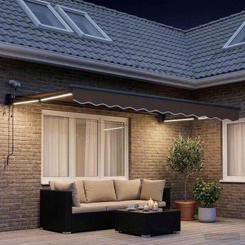 vidaXL Elektrisch Uitschuifbare Zonneluifel Taupe, Verzenden, Nieuw