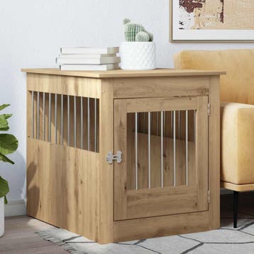 vidaXL Hondenbench 64,5x80x71 cm bewerkt hout artisanaal, Verzenden