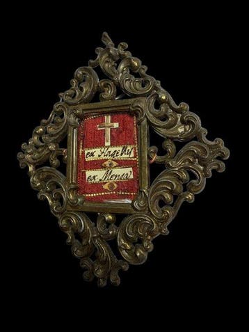 Reliekhouder - Metaal, Glas, Textiel - 1800-1850 - Heilige