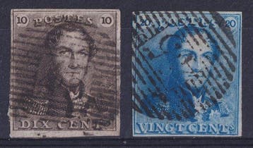 België 1849/1861 - Epauletten en Medaillons - volledige set, Postzegels en Munten, Gestempeld