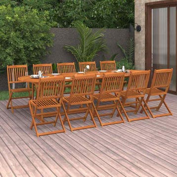 vidaXL 11-delige Tuinset 280x90x75 cm massief acaciahout, Tuin en Terras, Verzenden, Nieuw, Tuinset