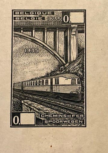 Belgique 1935 - Timbres ferroviaires : Fête du centenaire «
