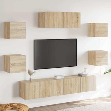 vidaXL 7-delige Tv-meubelset bewerkt hout sonoma, Verzenden