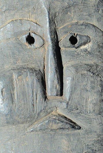 Ancien !!! Masque, masque sur planche, chaman du Népal, Antiquités & Art