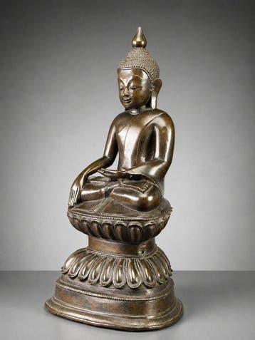 46 cm! Bouddha - 17th/18th century - Statue -