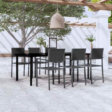 vidaXL 7-delige Tuinset zwart, Verzenden, Tuinset