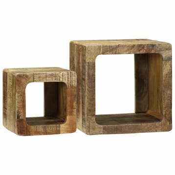 vidaXL TV Eenheden 2 st Bruin 36 x 30 x 36 cm Massief Mango, Huis en Inrichting, Verzenden, Nieuw