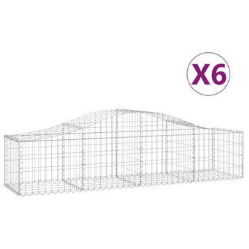 vidaXL Schanskorven 6 st gewelfd 200x50x40/60, Verzenden, Nieuw