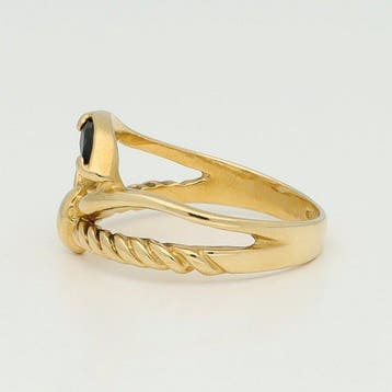 Bague - 18 carats Or jaune Saphir
