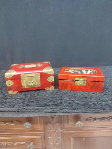 joyeros vintage jade y laton - Boîte à bijoux