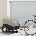vidaXL Fietstrailer 45 kg ijzer zwart en grijs, Fietsen en Brommers, Verzenden, Nieuw