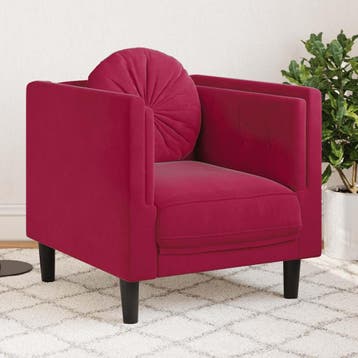 vidaXL Fauteuil met kussen fluweel wijnrood, Huis en Inrichting, Verzenden, Nieuw