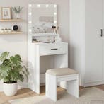 vidaXL Kaptafel met spiegellichten Wit 50 x 41 x 135 cm, Verzenden, Nieuw