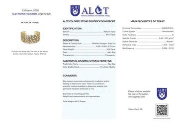 Sans prix de réserve - Bracelet Argent - Topaz - Certifié