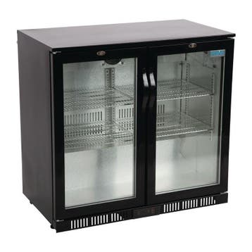 Polar G-serie 2-deurs barkoeling met klapdeuren zwart 198L, Verzenden, Nieuw in verpakking, Koelen en Vriezen