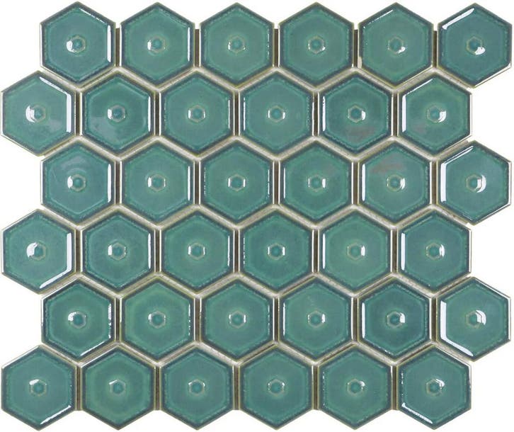 Wand Mozaïek Tegels Factory Hexagon Keramiek Groen - Matj.., Bricolage & Construction, Dalles & Carrelages, Enlèvement ou Envoi