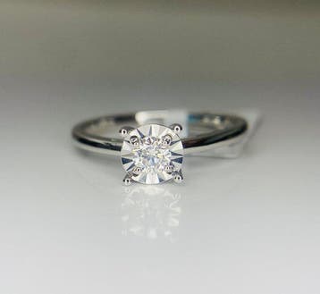 Ring - 18 karaat Witgoud Diamant (Natuurlijk)