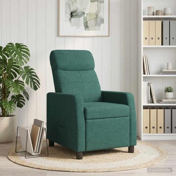 vidaXL Massage Relaxstoel Donkergroen Stof, Maison & Meubles, Fauteuils, Verzenden