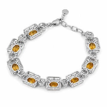 Zonder minimumprijs - Armband Verguld Citrien - Topaas - 18k, Nieuw