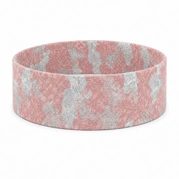 Haarband Stof 7cm - Camouflage Patroon - Zilver Lichtroze, Nieuw