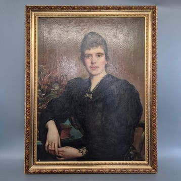 German School (XIX) - Klassisches Damenportrait im