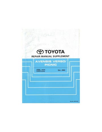2004 TOYOTA AVENSIS VERSO & PICNIC WERKPLAATSHANDBOEK ENGELS, Ophalen of Verzenden