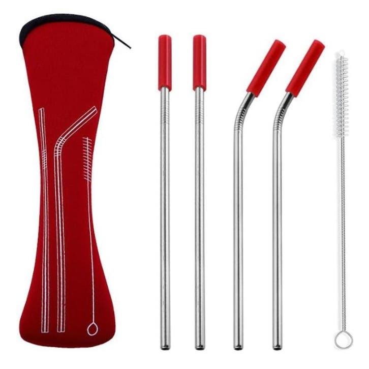 Fako Bijoux - RVS Rietjes - 4 Stuks - 2 x Recht & 2 x, Huis en Inrichting, Keuken | Bestek, Verzenden