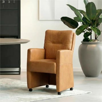 Set van 8 Leren eetkamerstoelen Sharp - Granada Sahara, Ophalen of Verzenden