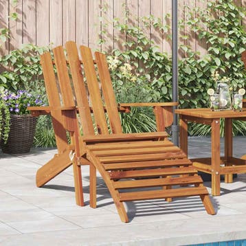 vidaXL Adirondack tuinstoel met voetensteun massief, Verzenden, Nieuw