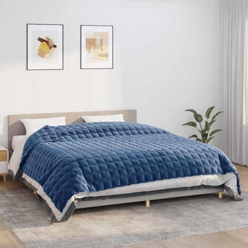 vidaXL Verzwaringsdeken 220x260 cm 15 kg stof blauw, Verzenden, Nieuw